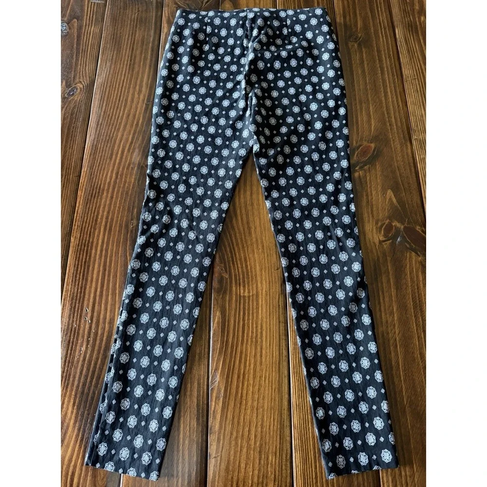 Michael Kors Mandala True Navy Harper Paisley Stretch Legging M preppy old money